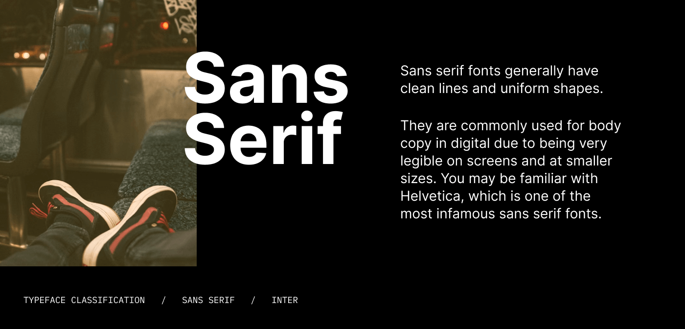 Types of fonts: Sans Serif