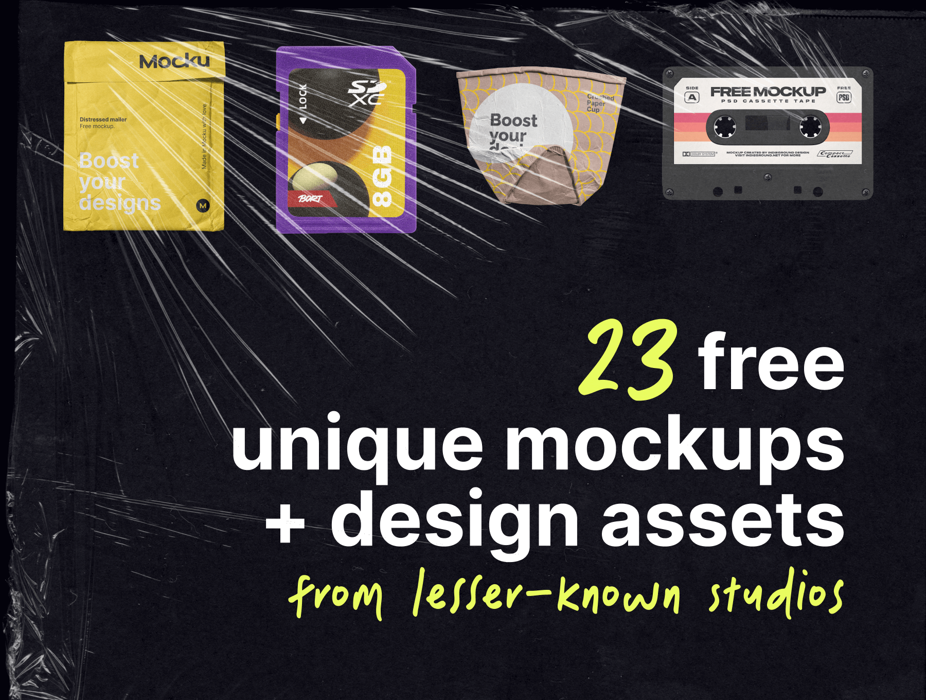 23 free unique mockups and design assets from lesser-known studios