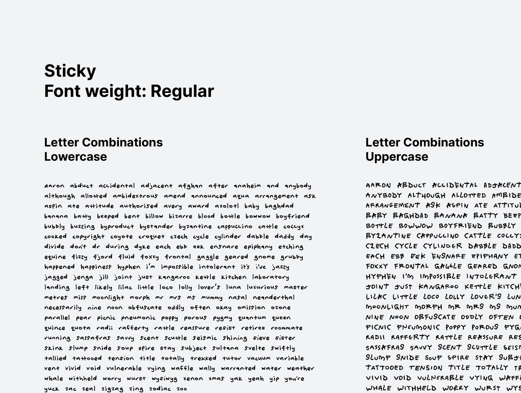 Sample text for proofing typefaces