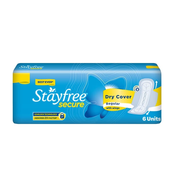 Stayfree® Secure Dry Regular - Dry Cover Sanitary Napkin