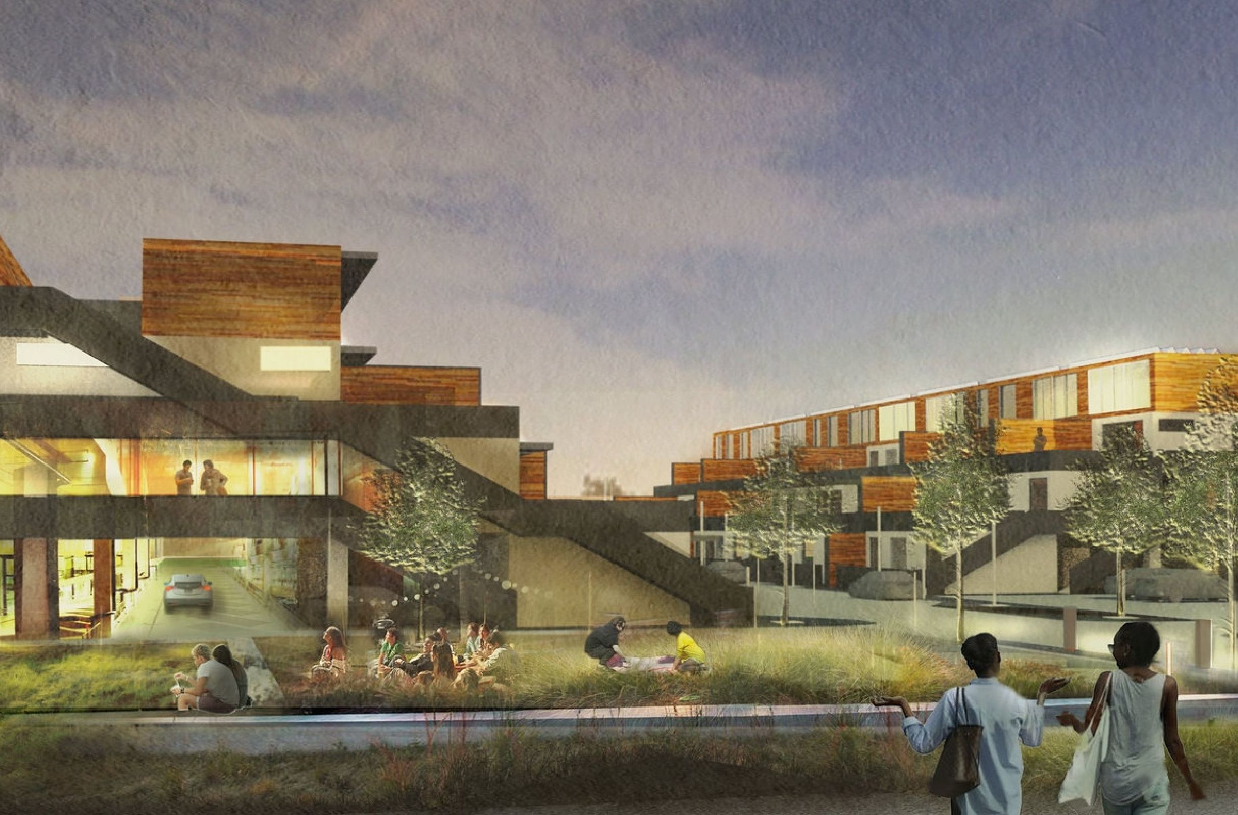 Grainbelt Apartment Outdoor Theater Render