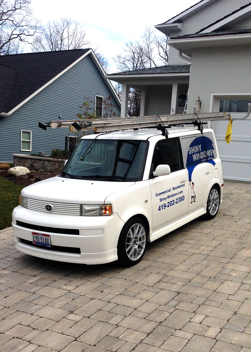 A white Scion XB that is Shiny 1