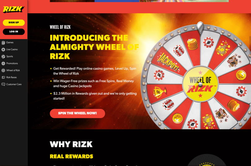 Rizk casino wheel of rizk