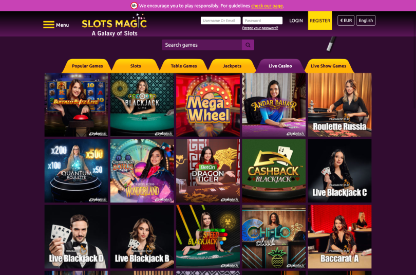 Slots Magic live casino