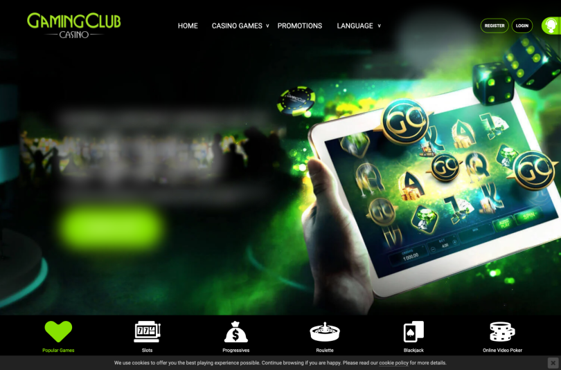 Gaming club homepage