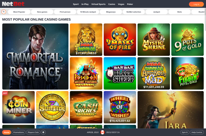 NetBet - popular games