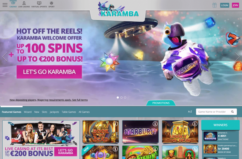 Karamba Casino screenshot