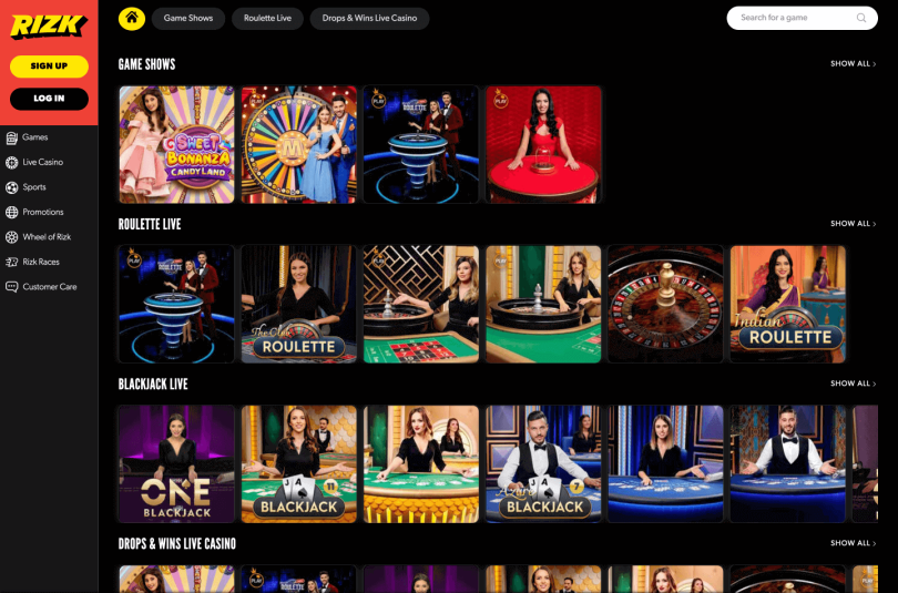 Rizk casino live games