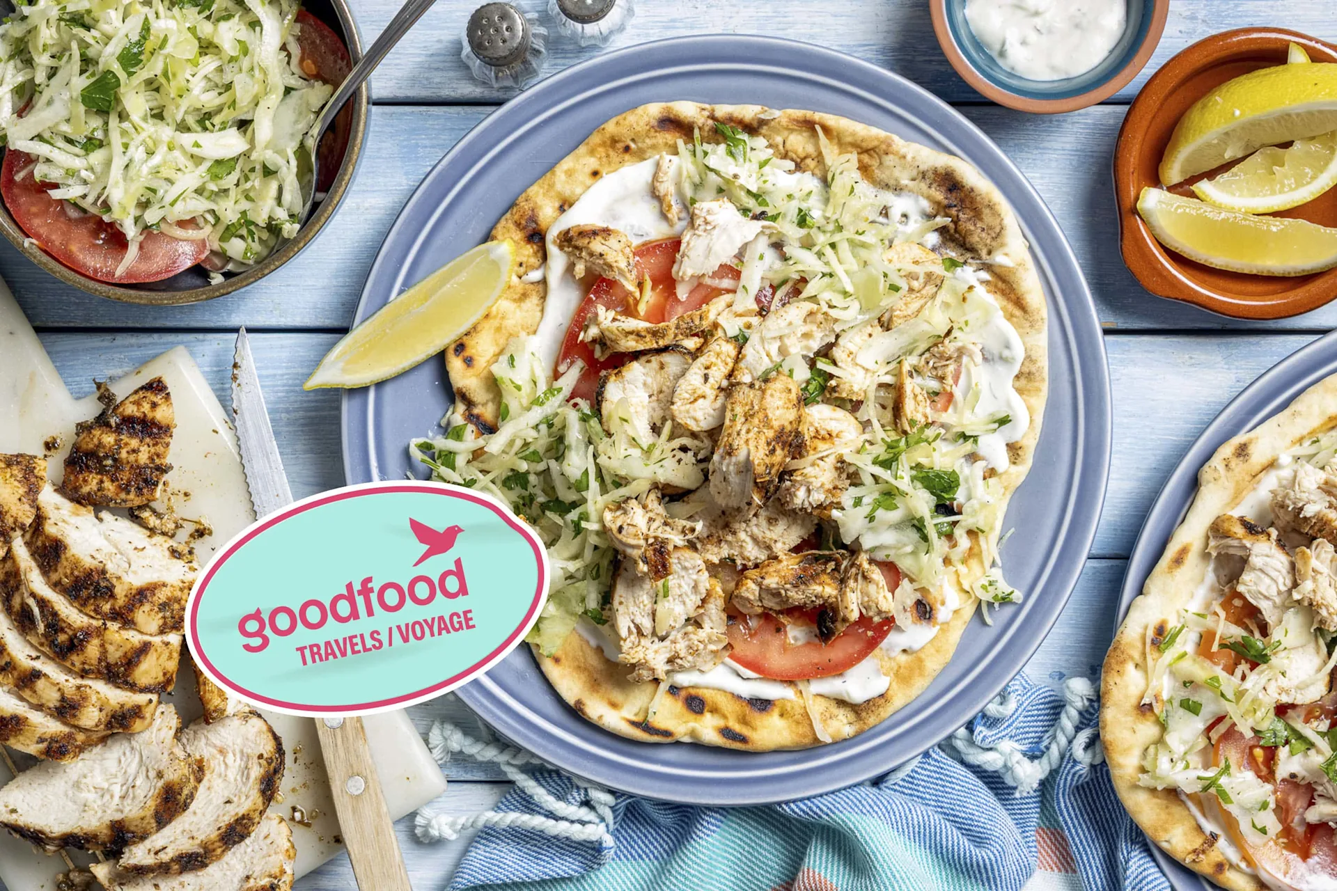 GREECE COLLAB - Grilled Chicken Souvlaki with Tzatziki & Cabbage Salad-CL19-BS-W554