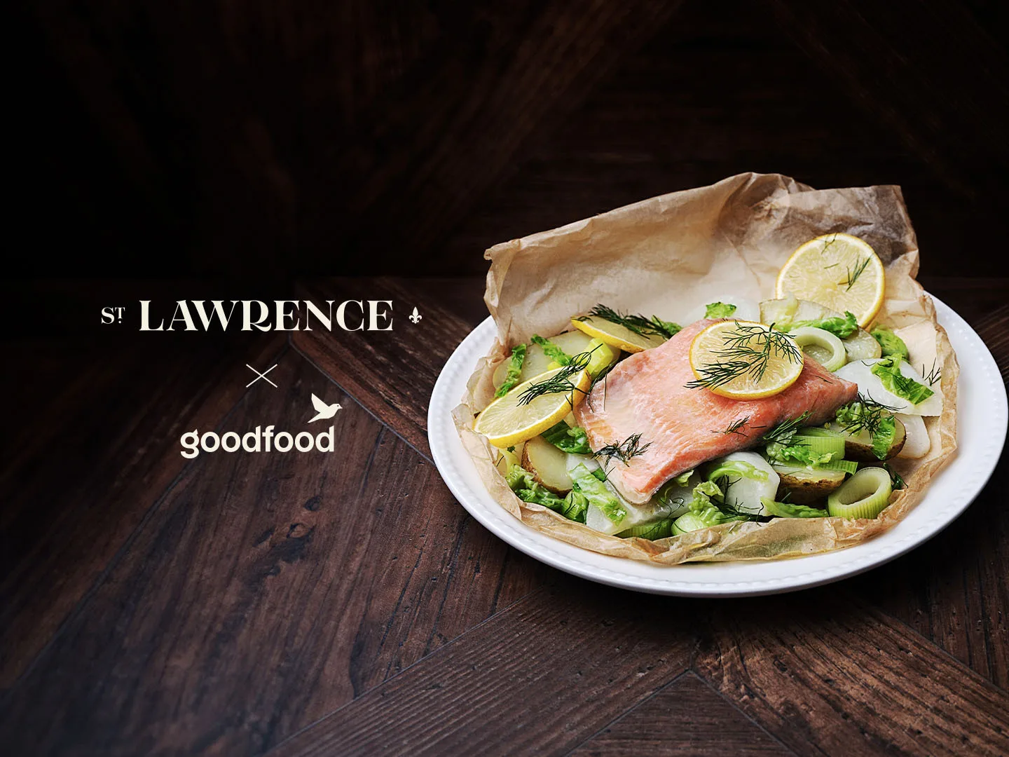 St.Lawrence plat de saumon slider avec logos