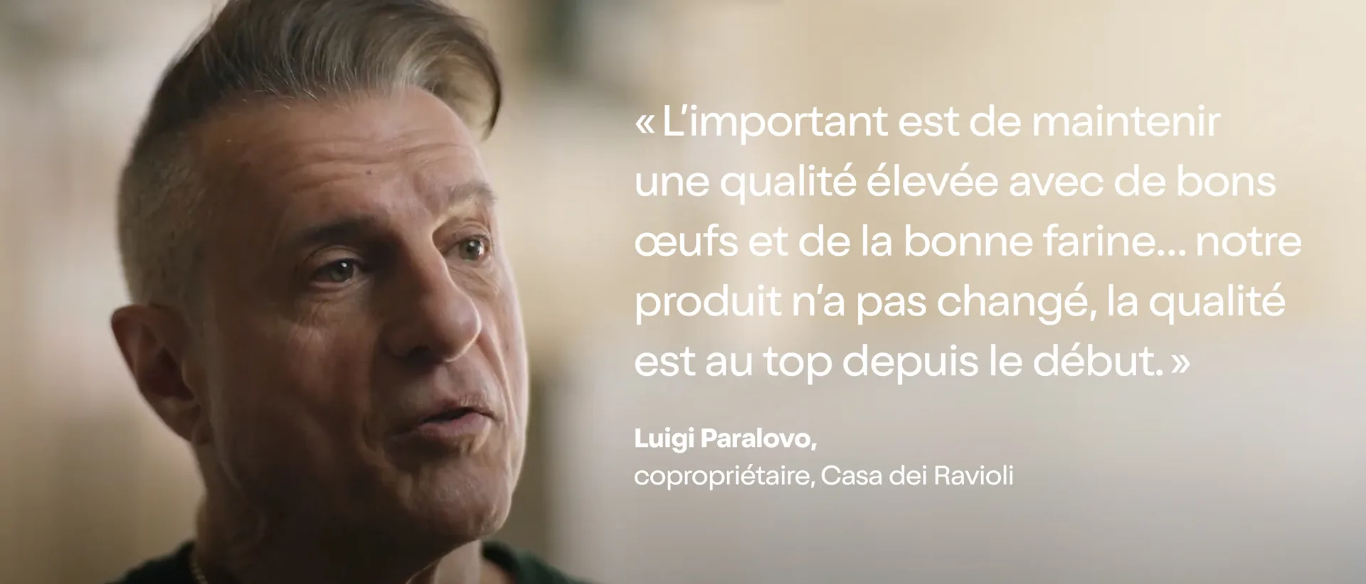 Luigi Paralovo Citation, copropriétaire de la Casa dei Ravioli