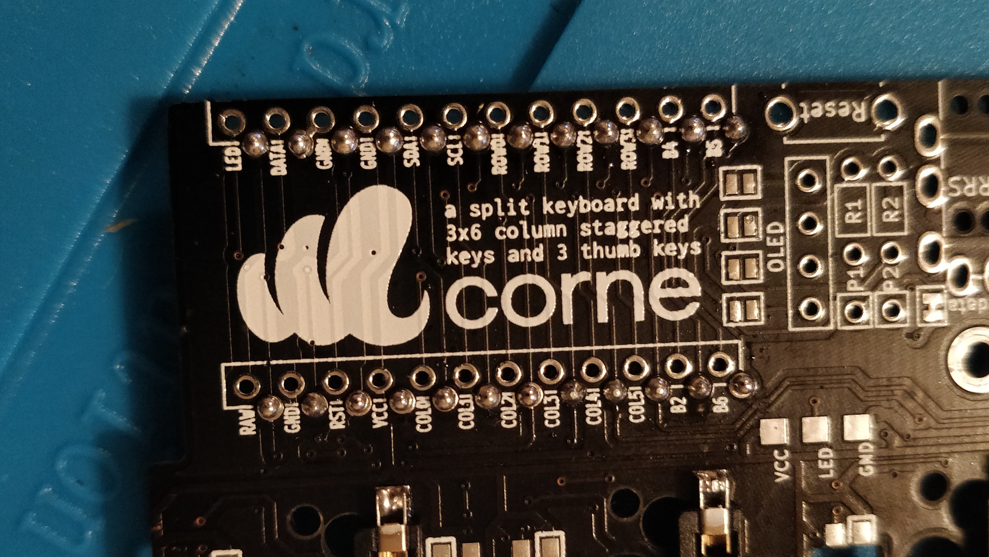 step 8 - corne crkbd - solder microcontroller socket pins
