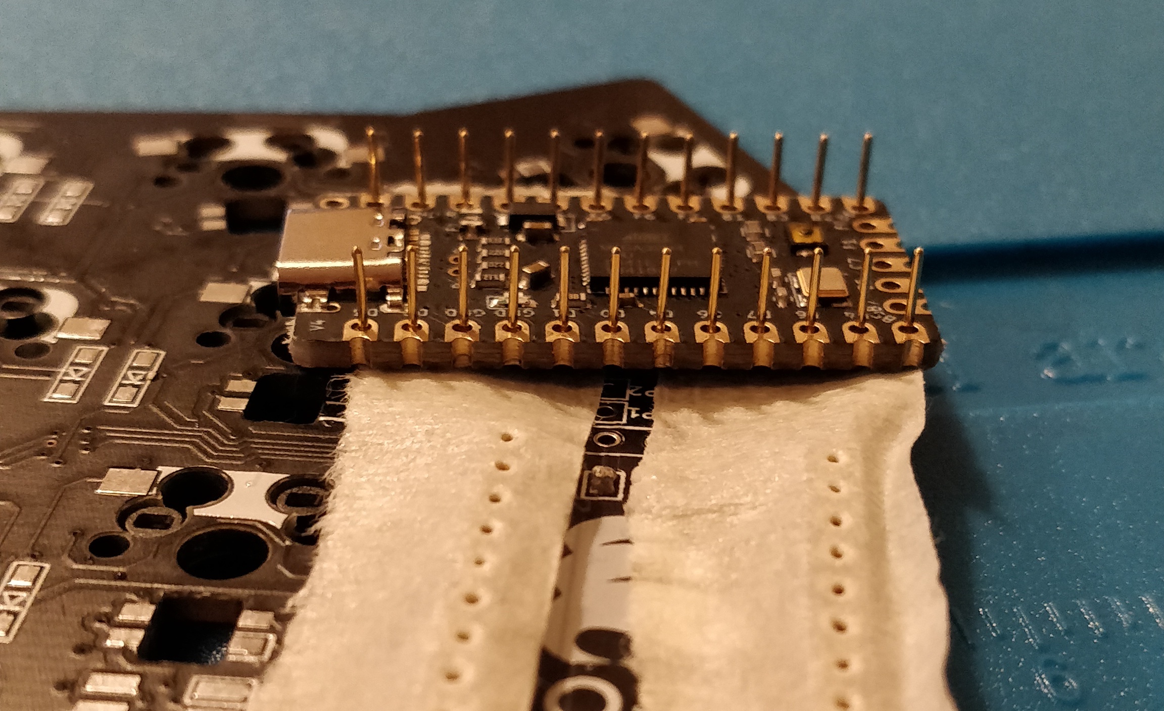 step 11 - corne crkbd - carefully remove microcontroller now with soldered pins