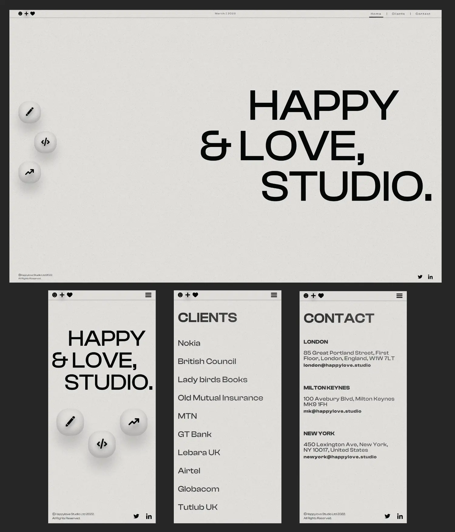 Happy Love Studio Website Screenshots