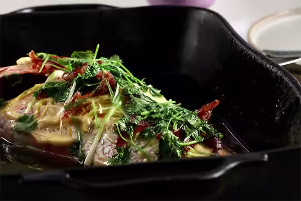 Red Snapper with Ube Bourbon Piña Colada