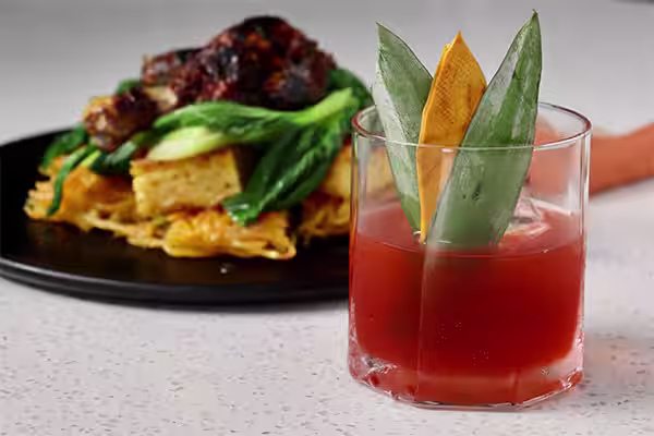 Cake Noodle with Tropical Boulevardier