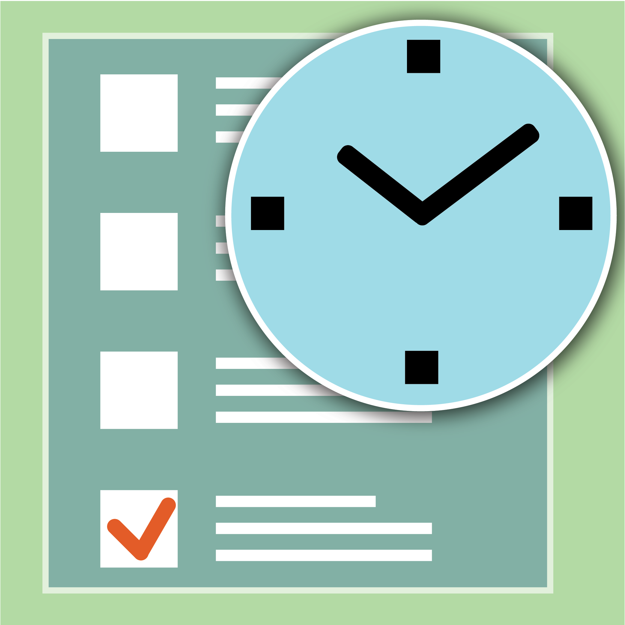 Clock and to-do list illustration 