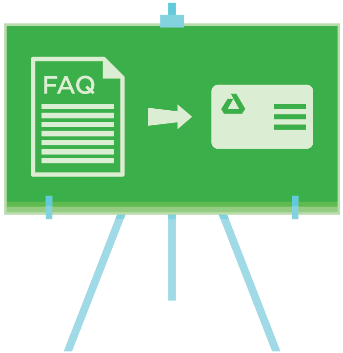 Easel with FAQ and Dental insurance card