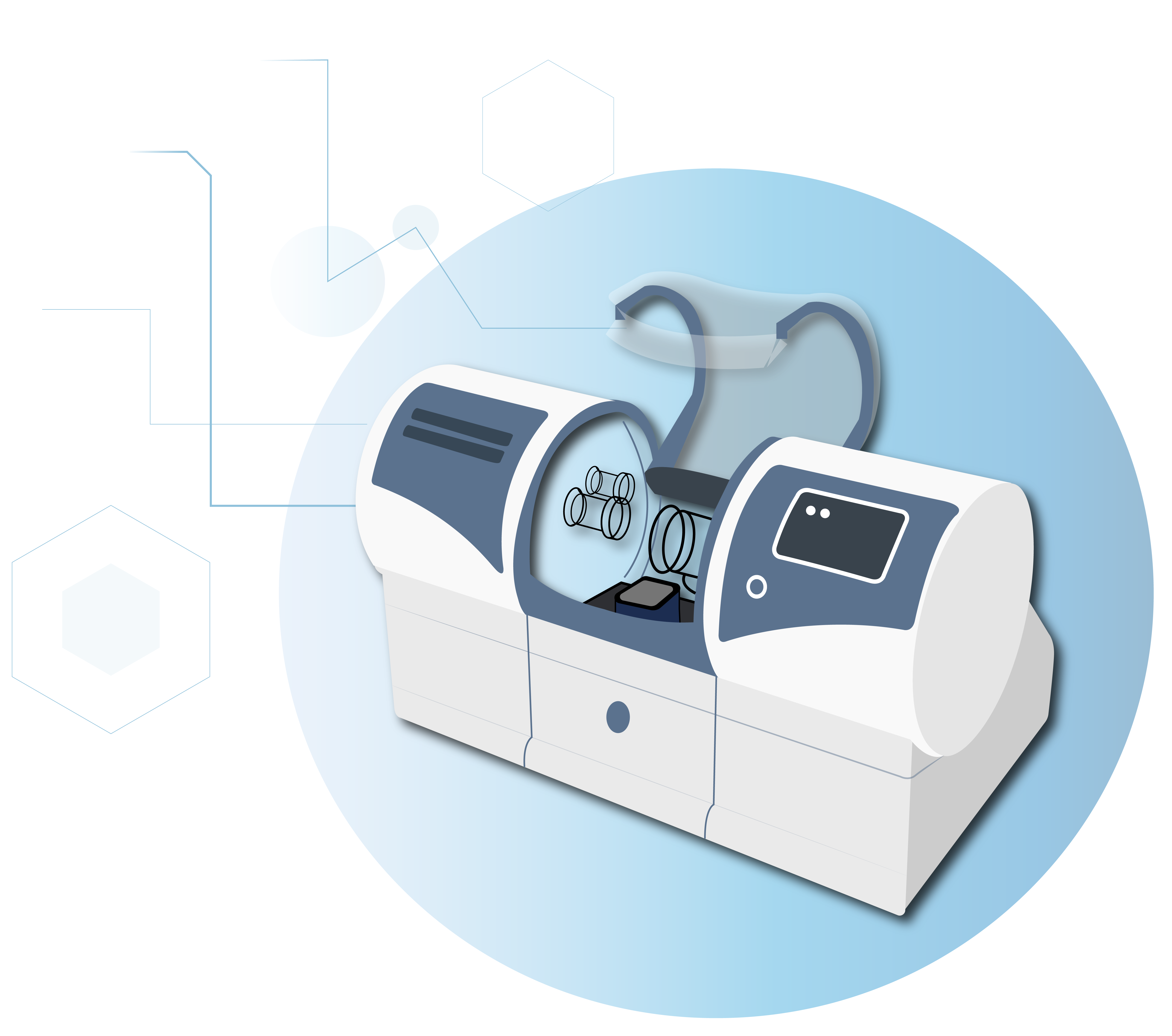 Illustration of an in-office milling station used by dentists to create same-day dental crowns, demonstrating the technology that allows for quick and precise crown fabrication during a single visit.