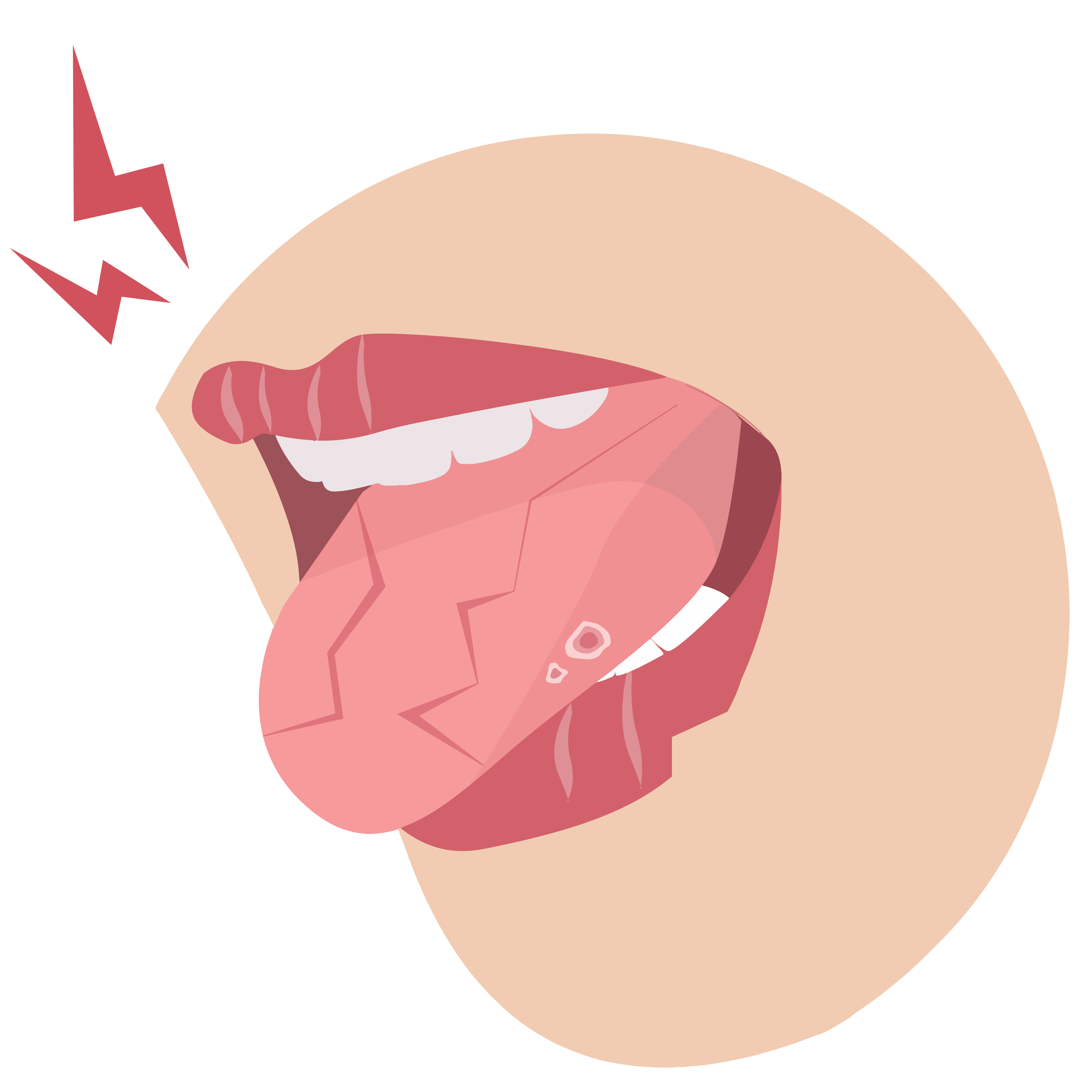 Illustration of a mouth and lips with tongue sticking out to show dry mouth