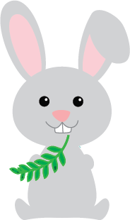 Bunny eating a leaf graphic