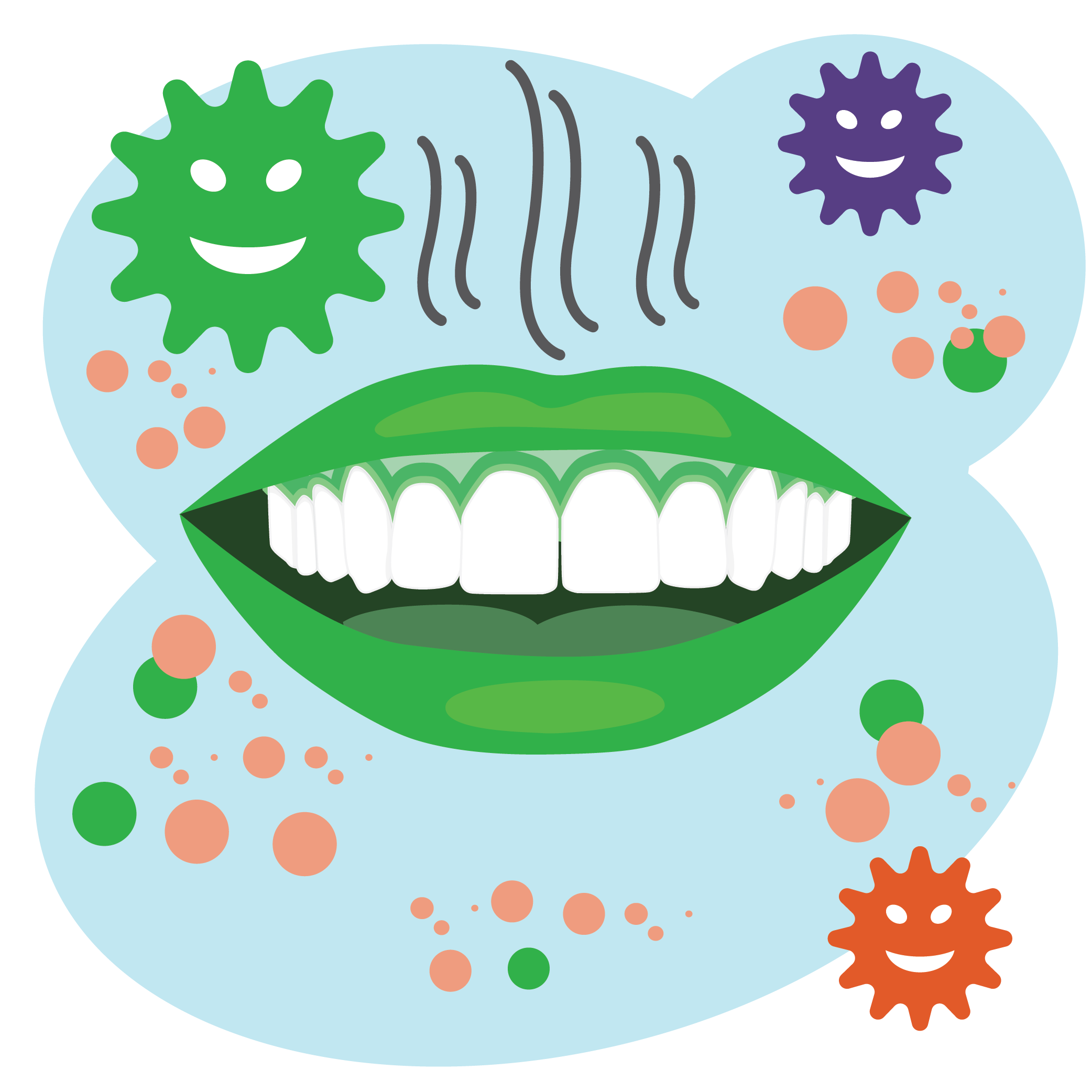 illustration-of-a-smiling-mouth-with-different-colored-spots-and-germ