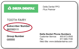 Delta Dental of Nebraska ID card example