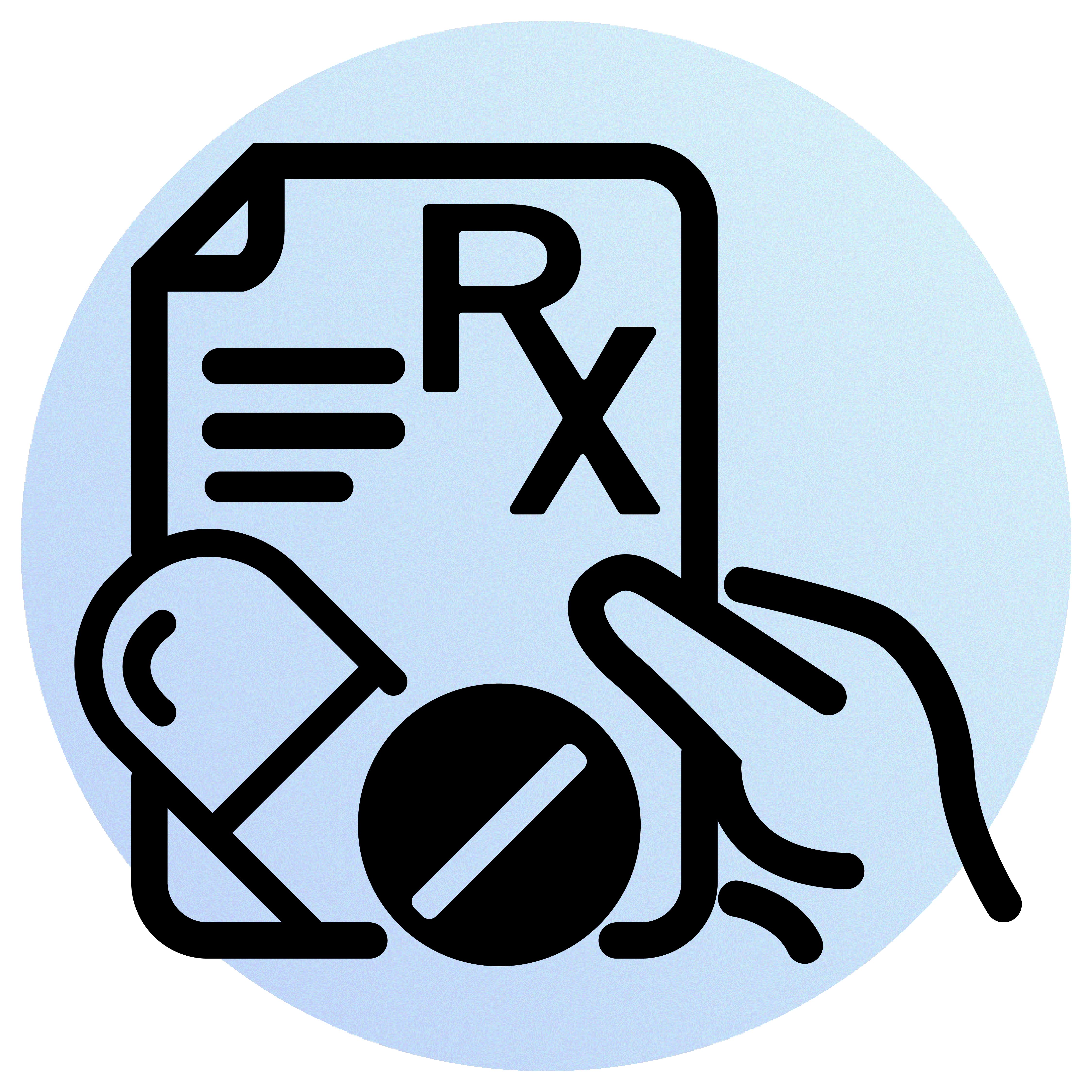 Illustration of a prescription pad sheet with RX