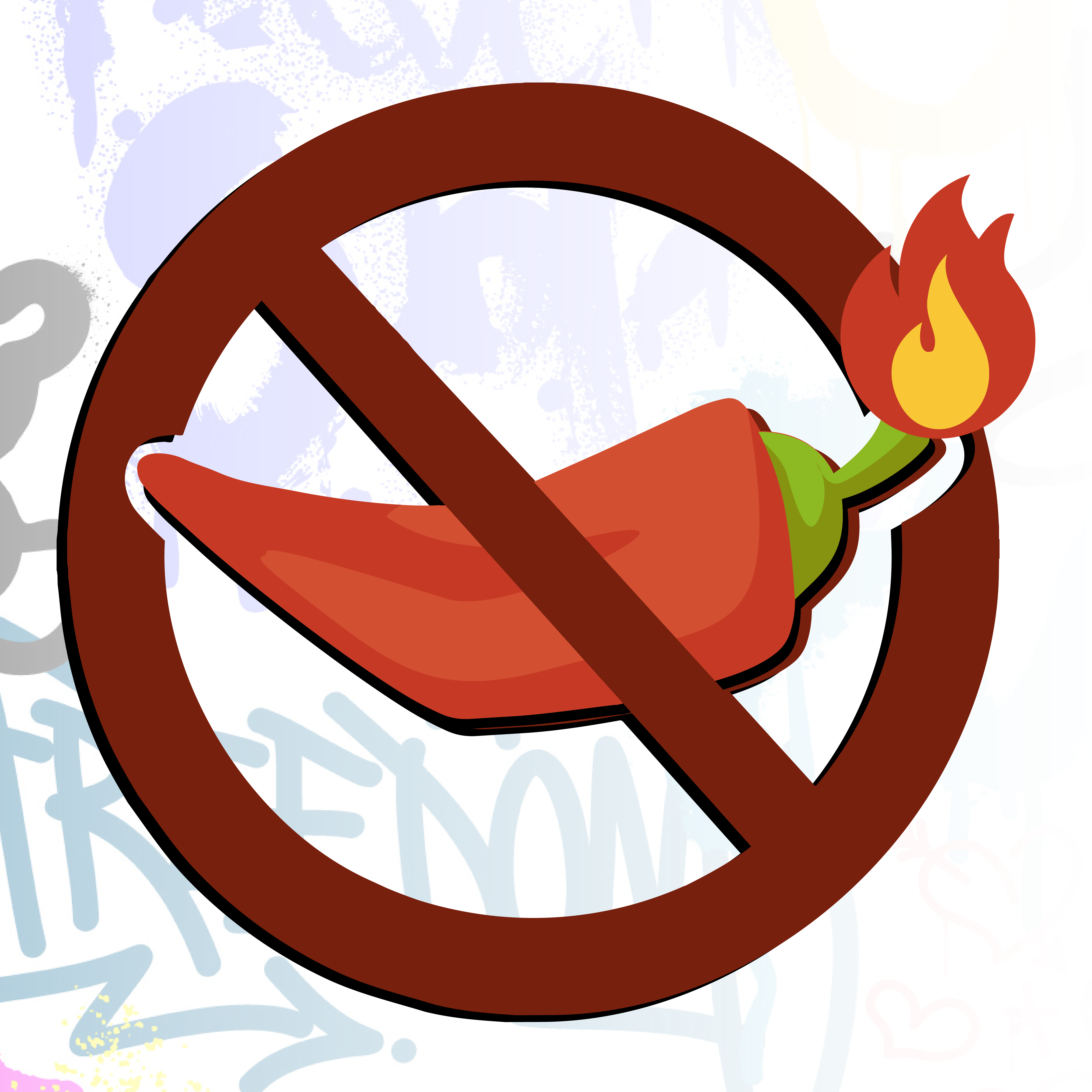 A hot pepper with a red crossed out symbol to show you shouldn't eat them 