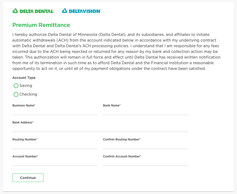 Premium remittance screenshot
