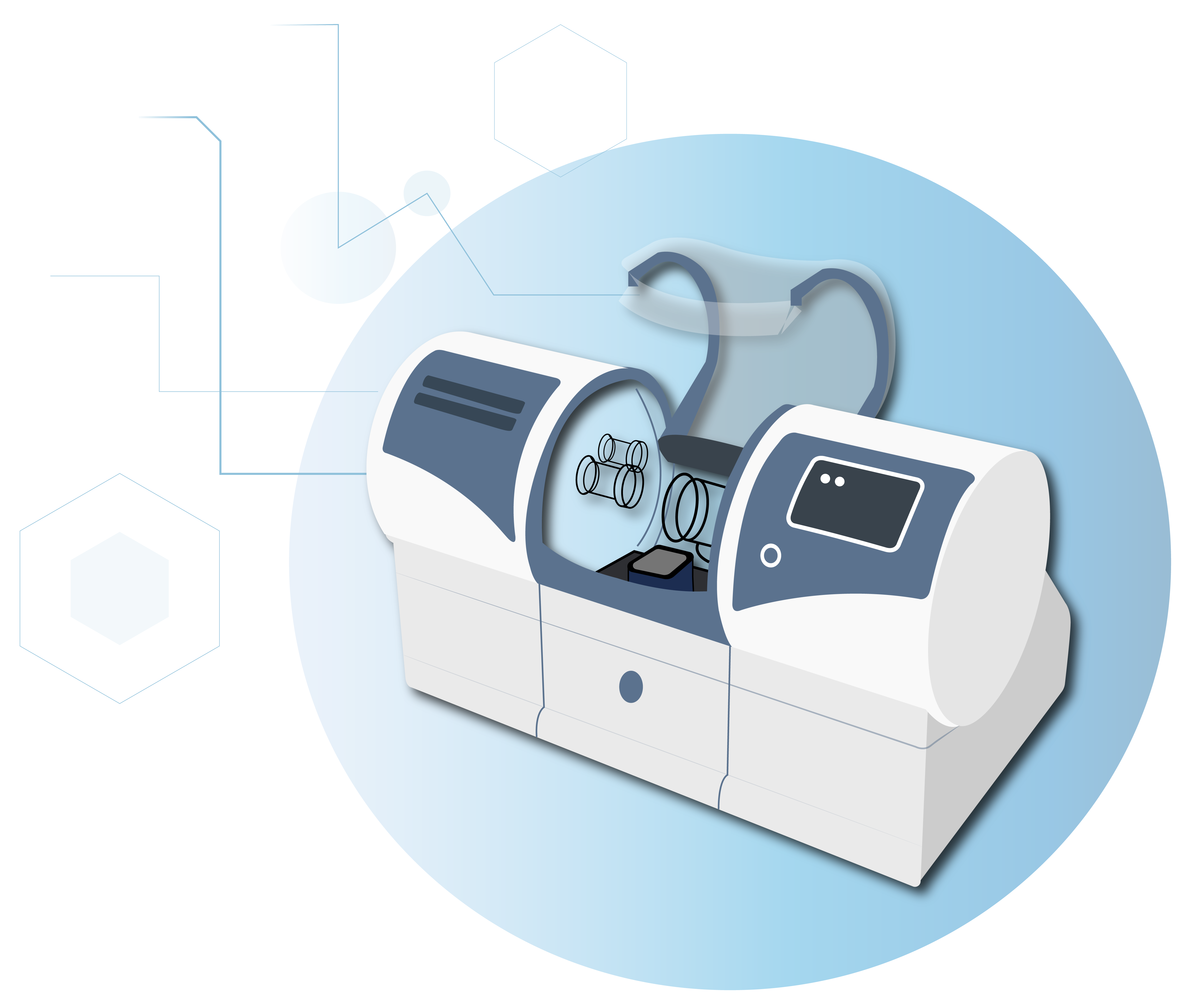 Illustration of a 3-dimensional dental milling machine