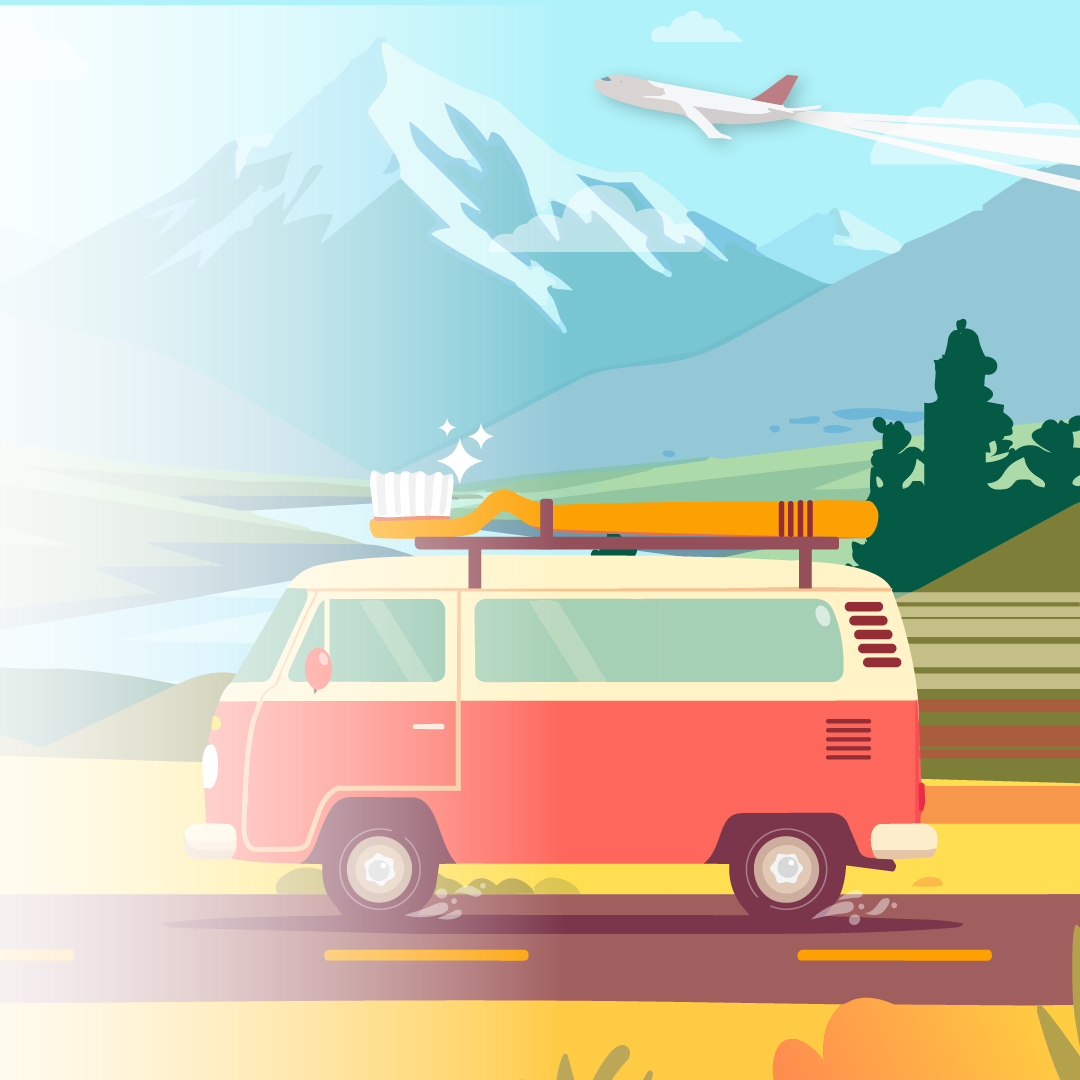 Van traveling through mountians
