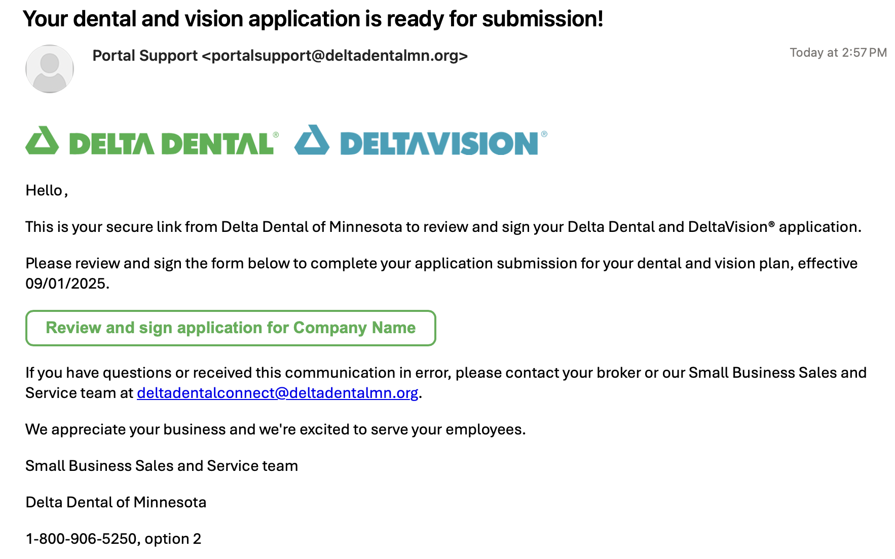 Example Email