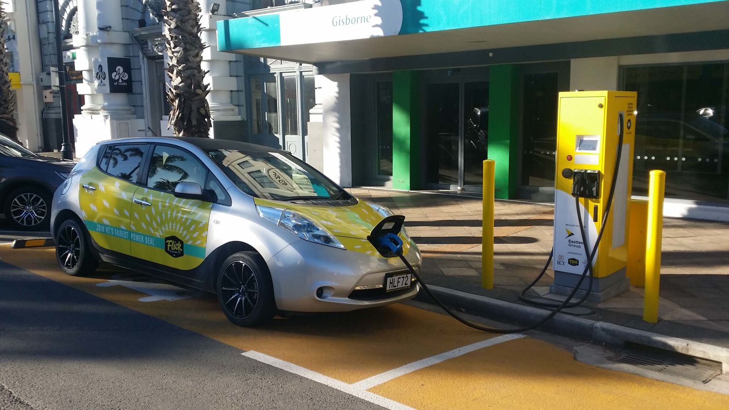 Charging a Nissan Leaf electric vehicle