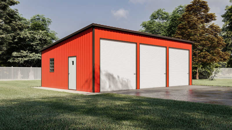 30x30x10 Vertical Roof Metal Garage