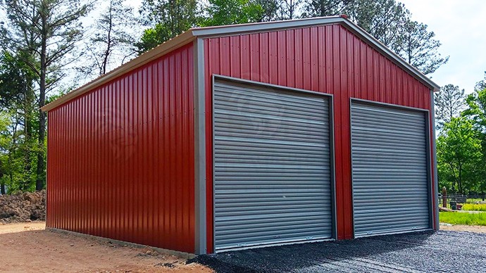 24x30x12 2-Bay All Vertical Garage | Premier Metal Structures