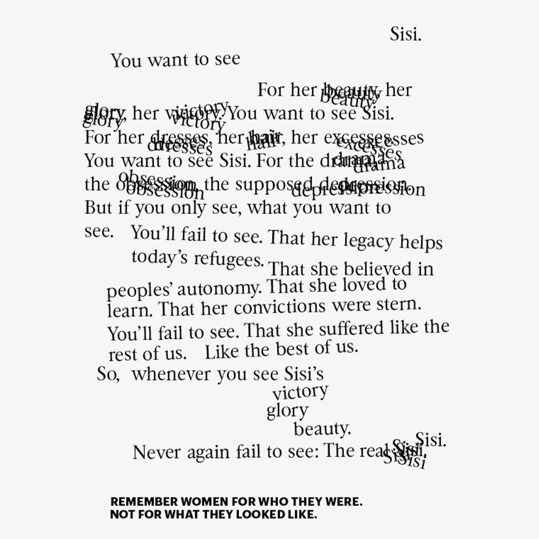Image of text passages in black writing on white background. Statement of text: "Remember women for what they were. Not for how they looked."