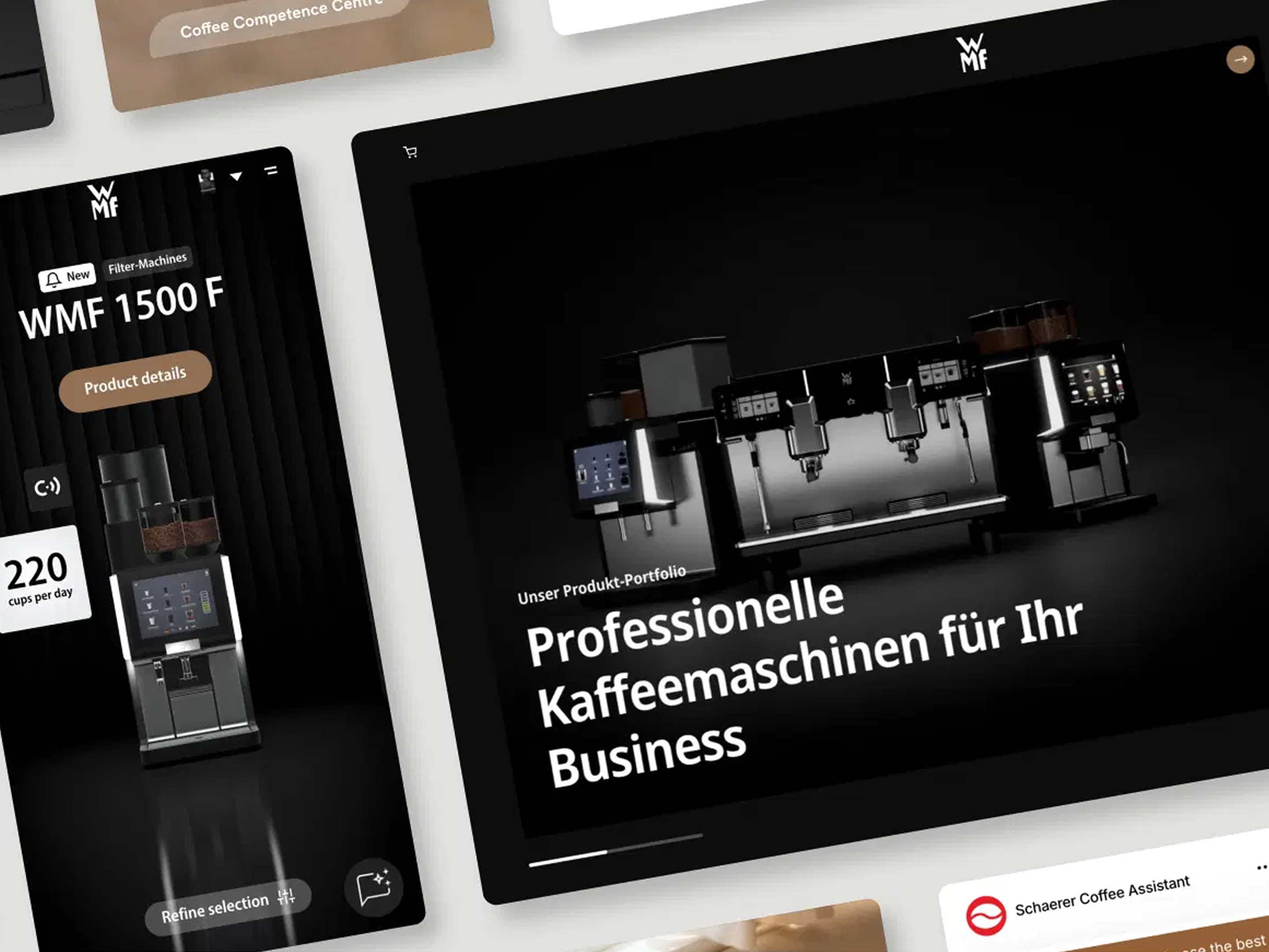 Showcase of different screens from SEB's multi-brand platform