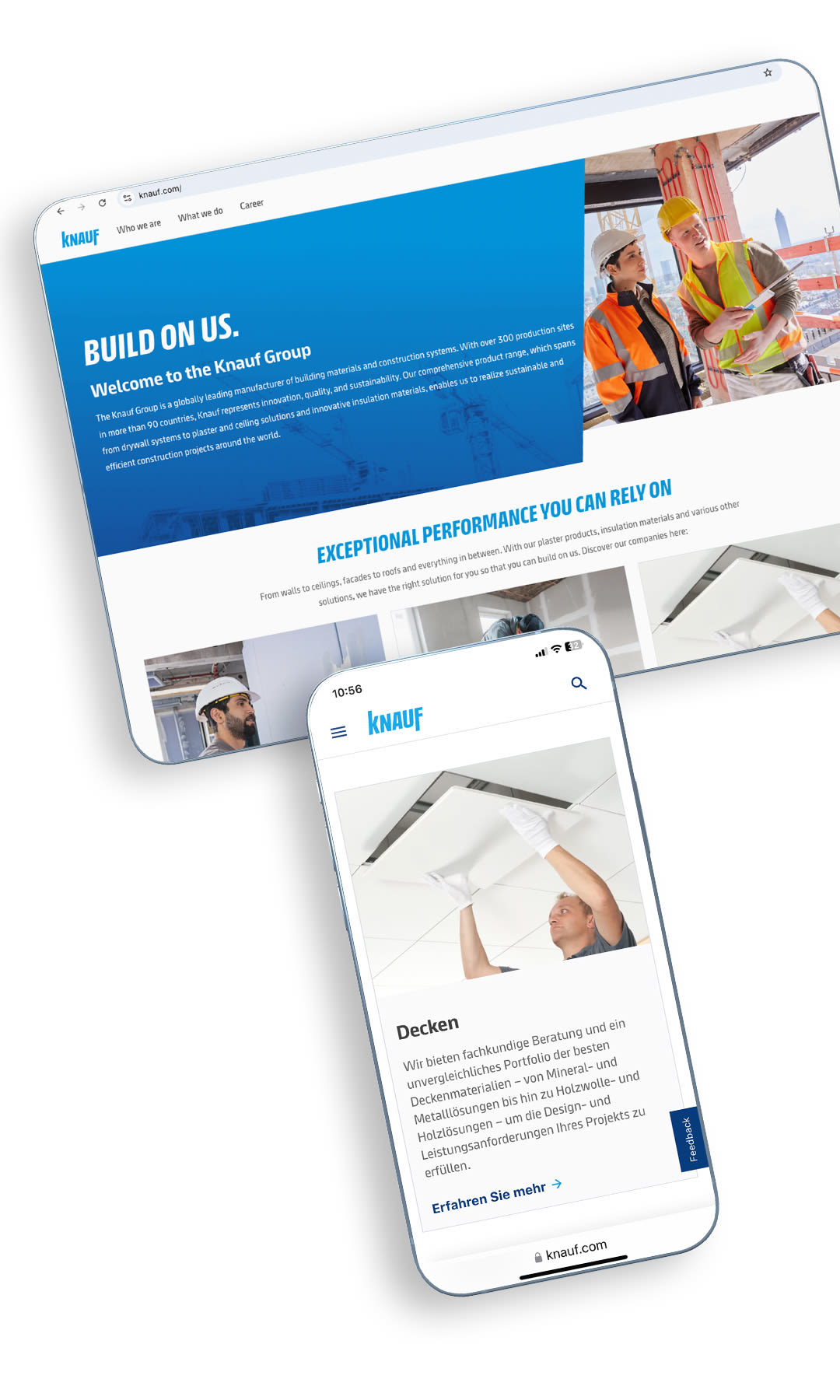 Knauf Website on Desktop and Mobile