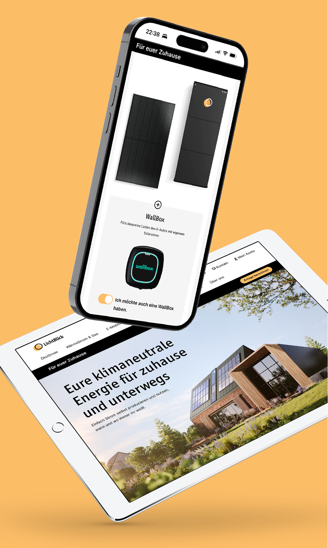 LichtBlick energy as a service Landingpage on Devices