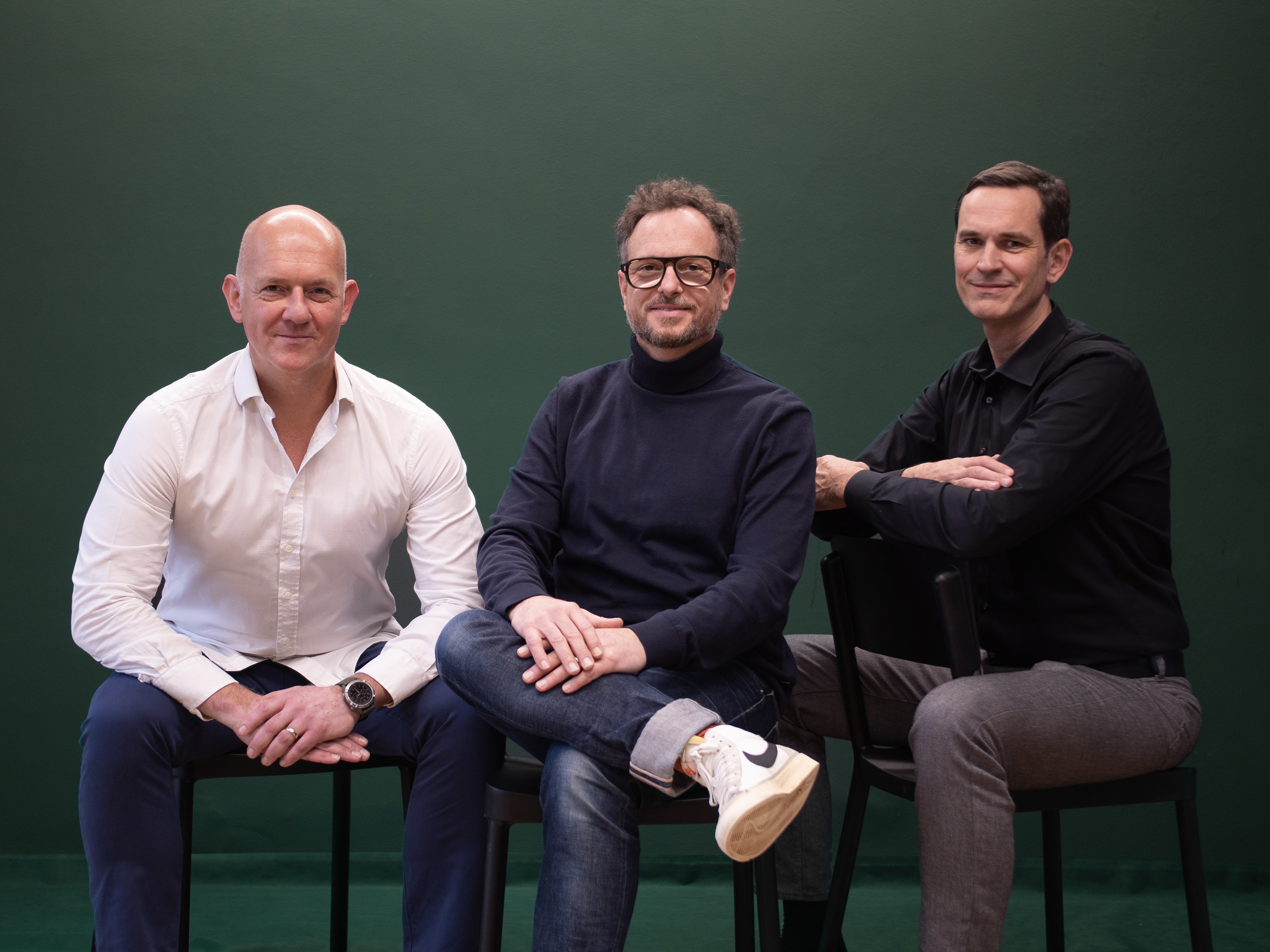 Picture of the three managing directors of Jung von Matt Netzeffekt Wolfgang Vogt, Bernd Stieber and Werner Kubitscheck.