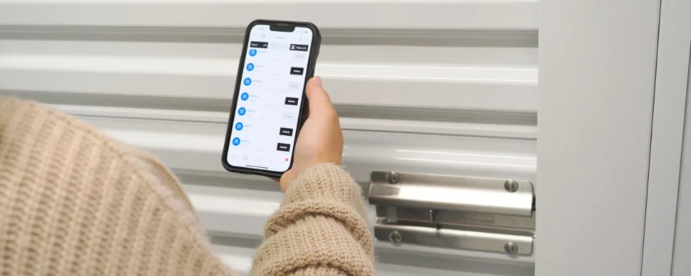 STOREX app shown on a smartphone