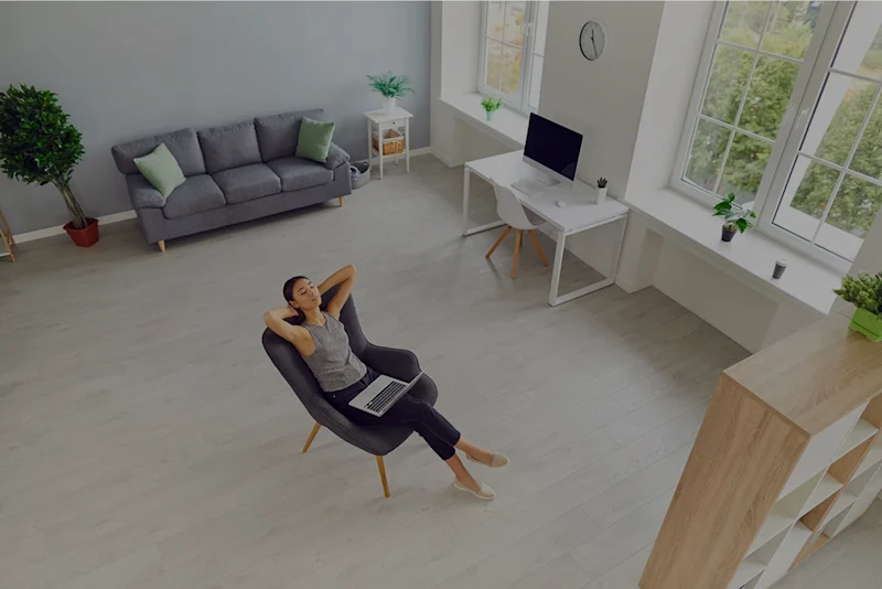 lady sitting in living room