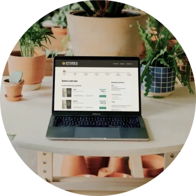 Laptop on table