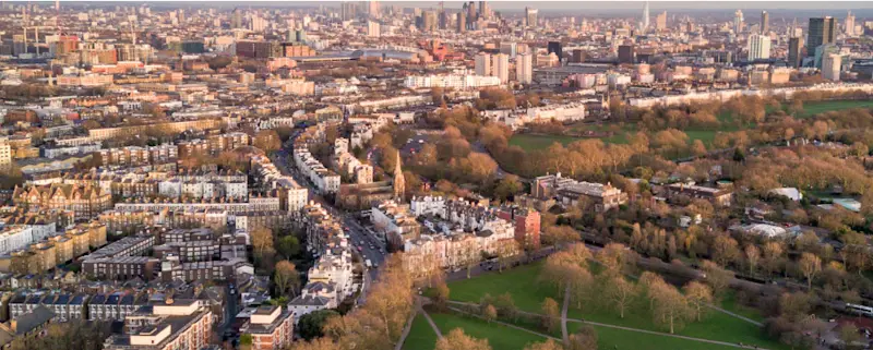 An aerial shot of Cricklewood
