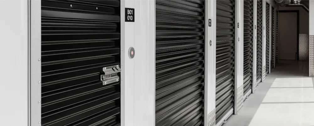The exterior of a locked STOREX unit