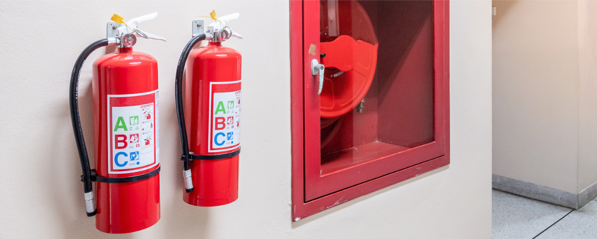 Fire safety equipment on site at STOREX