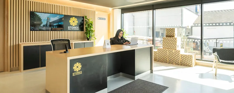 The reception area of STOREX Cricklewood