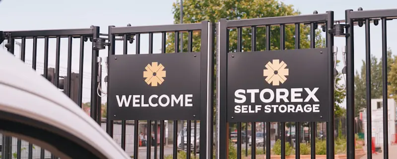 The security gate at the entrance of a STOREX facility