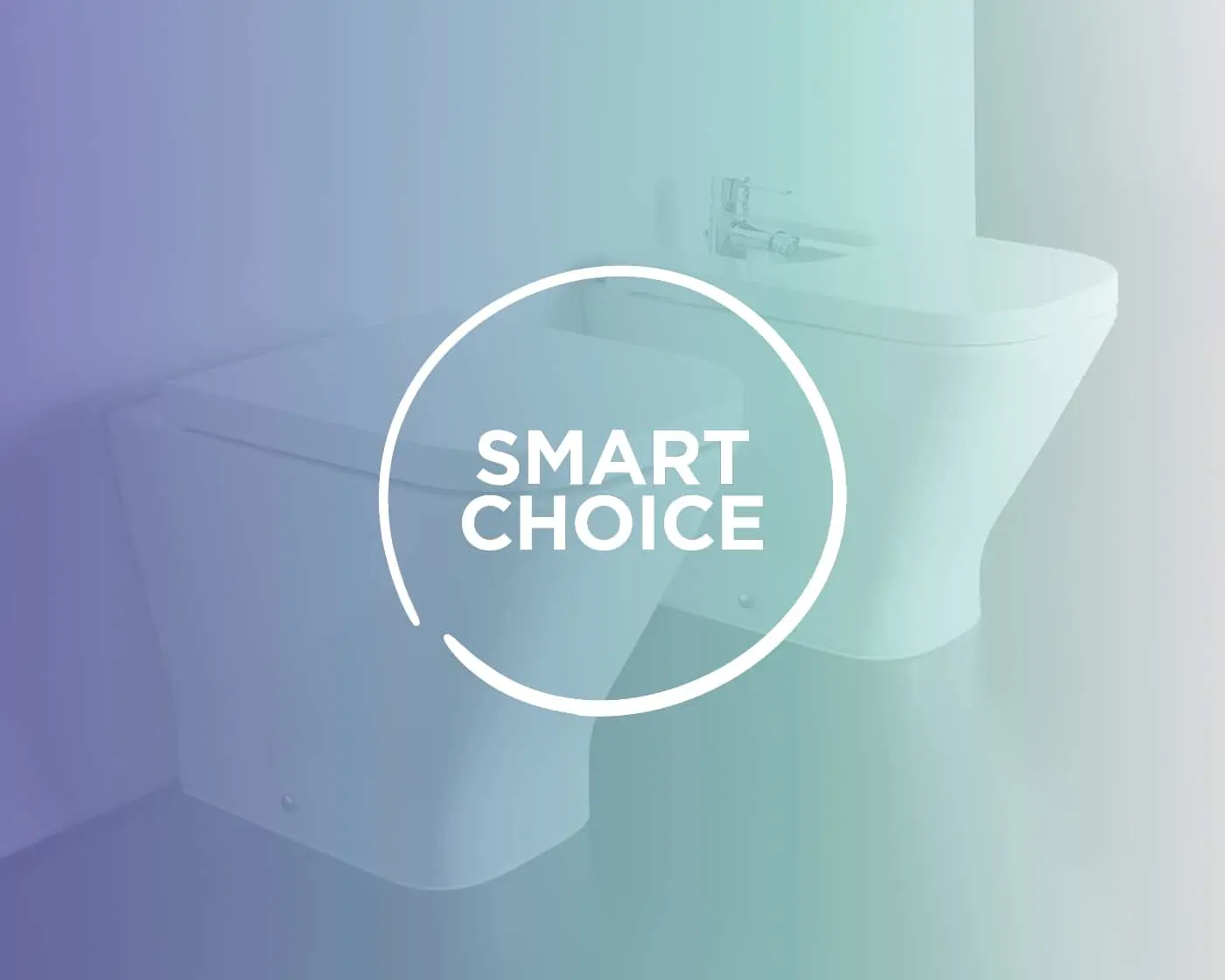 White bidet with chrome faucet in bathroom with Smart Choice text overlay in circular badge